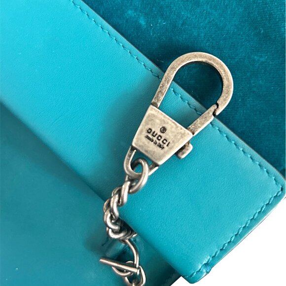 GUCCI Velvet Super Mini Dionysus Shoulder Bag Peacock Blue - Picture 8 of 15